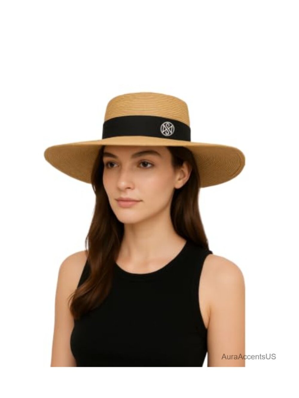 Wide Brim Sun Hat UPF 50 Woven Paper Straw Adjustable